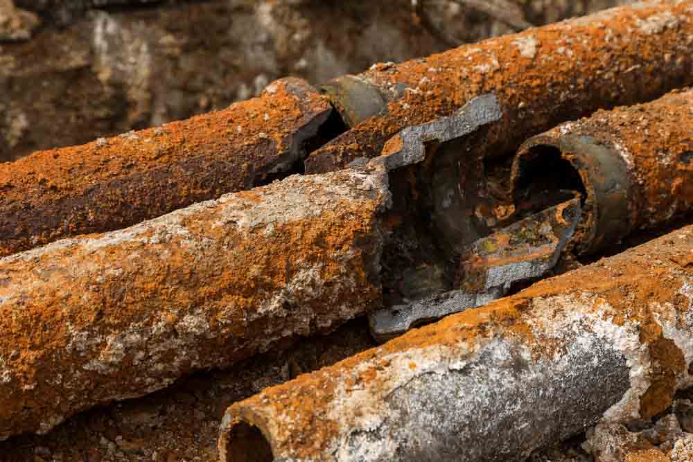 Fragments of old cast-iron water pipes Columbia, SC