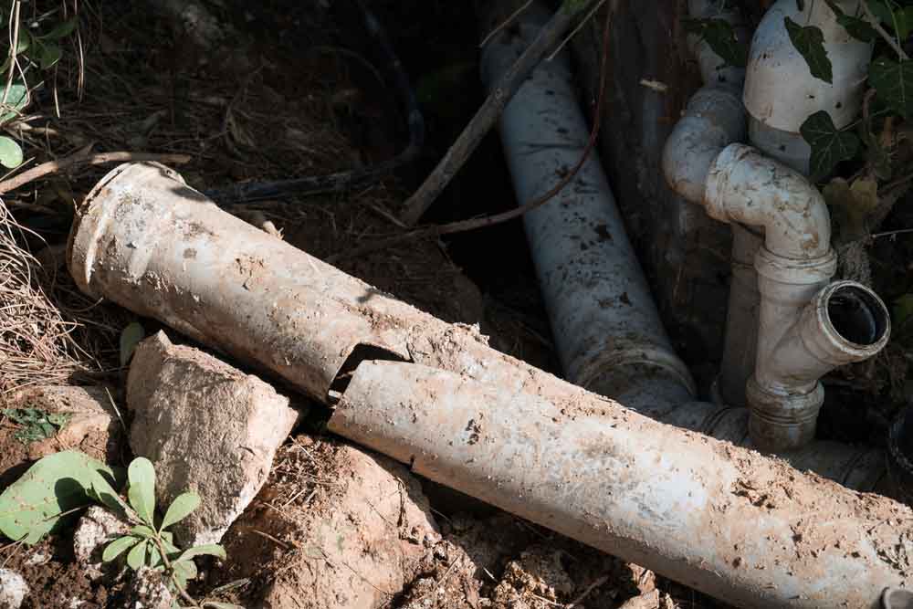 Damaged sewer line