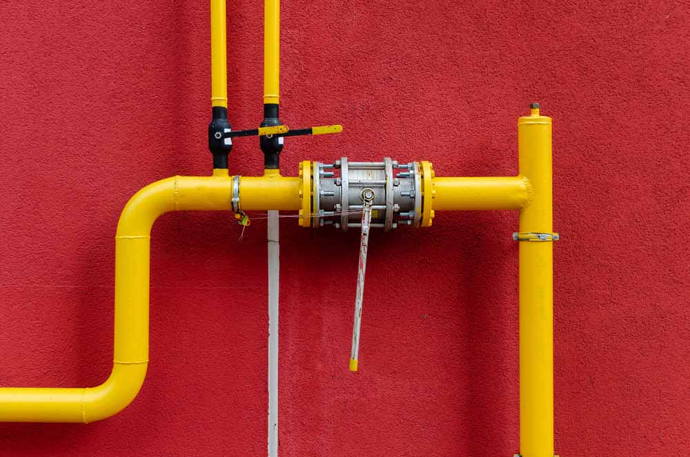 a gas line connected to a house
