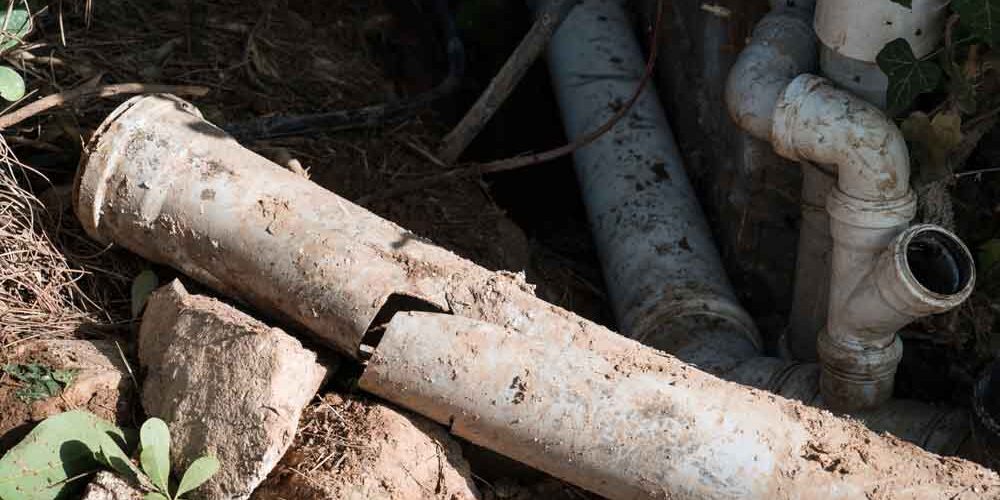 Damaged sewer line Damaged sewer line